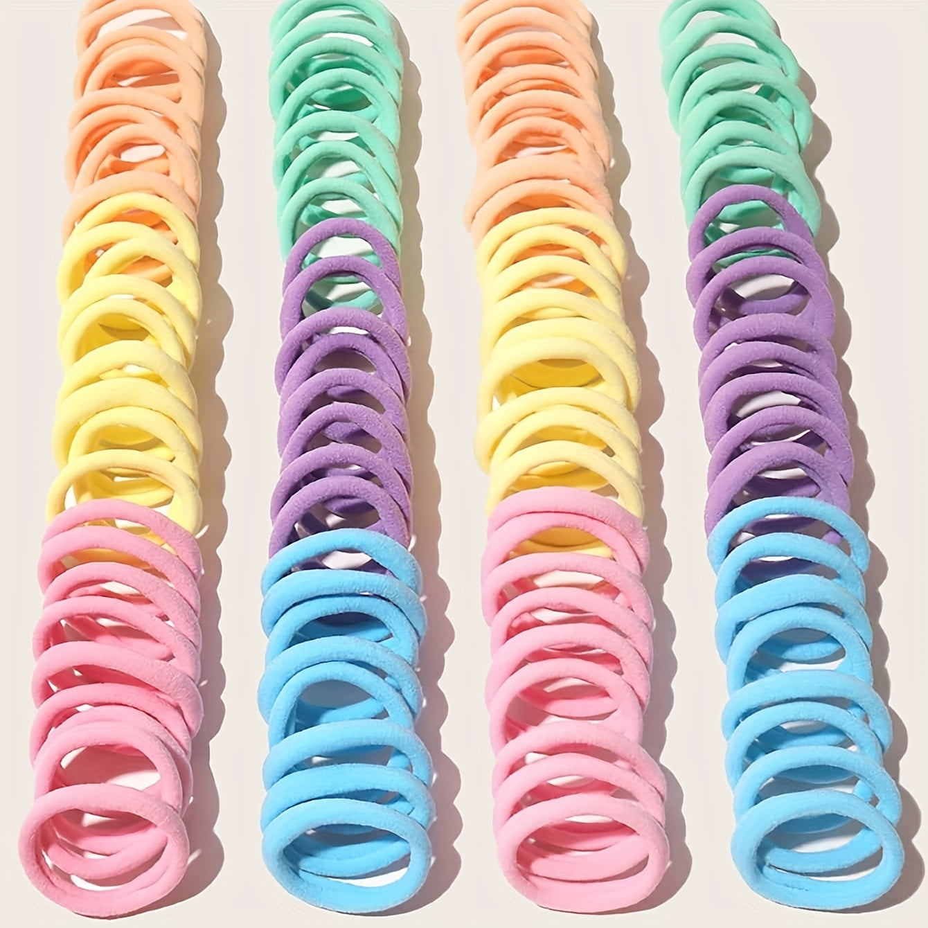 100pcs Colorful Hair Tie Ponytail Holders Hair Accessories