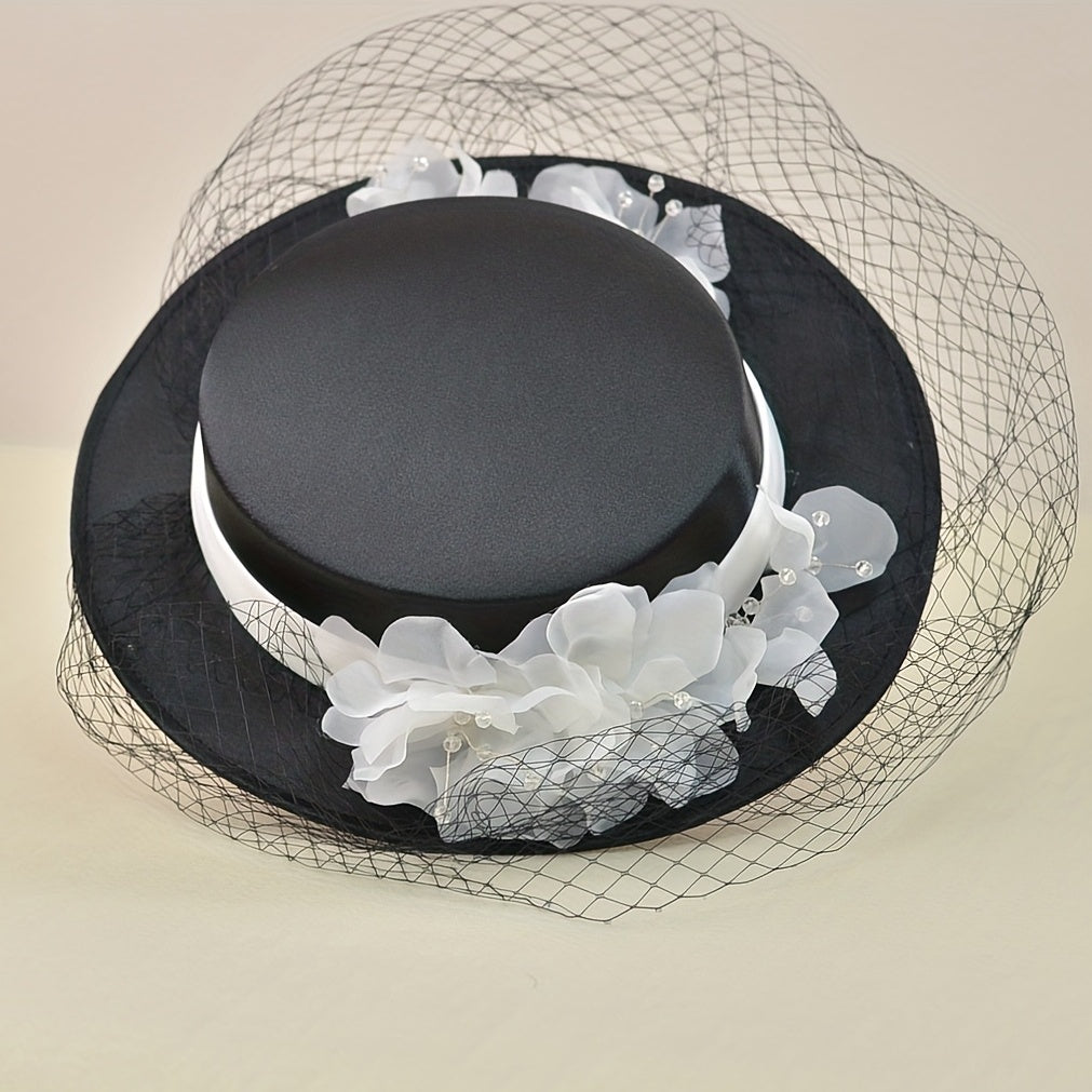 French Style Veil Wedding Hat Fascinator Hats Vintage Tea Party