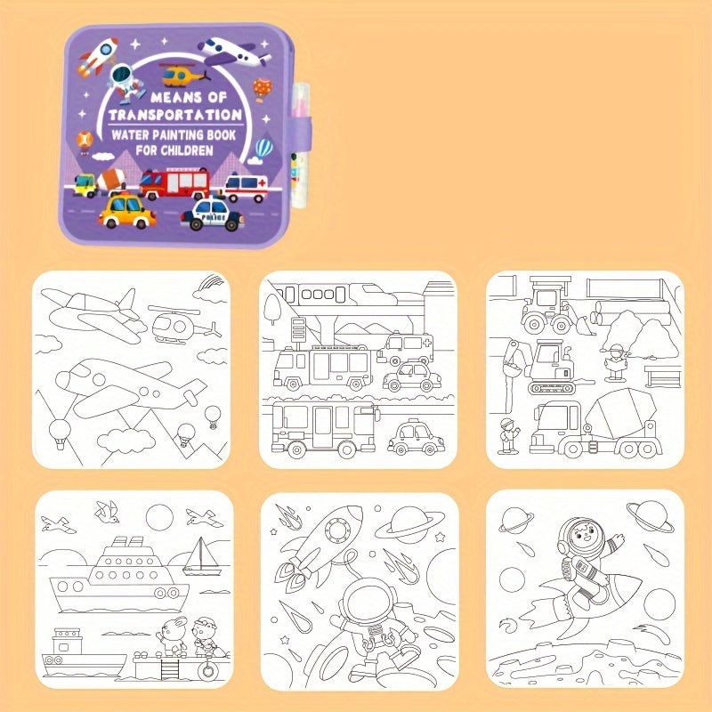 Kids' Magic Water Drawing Book DIY Collapsible Art Vibrant Animal & Nature Theme