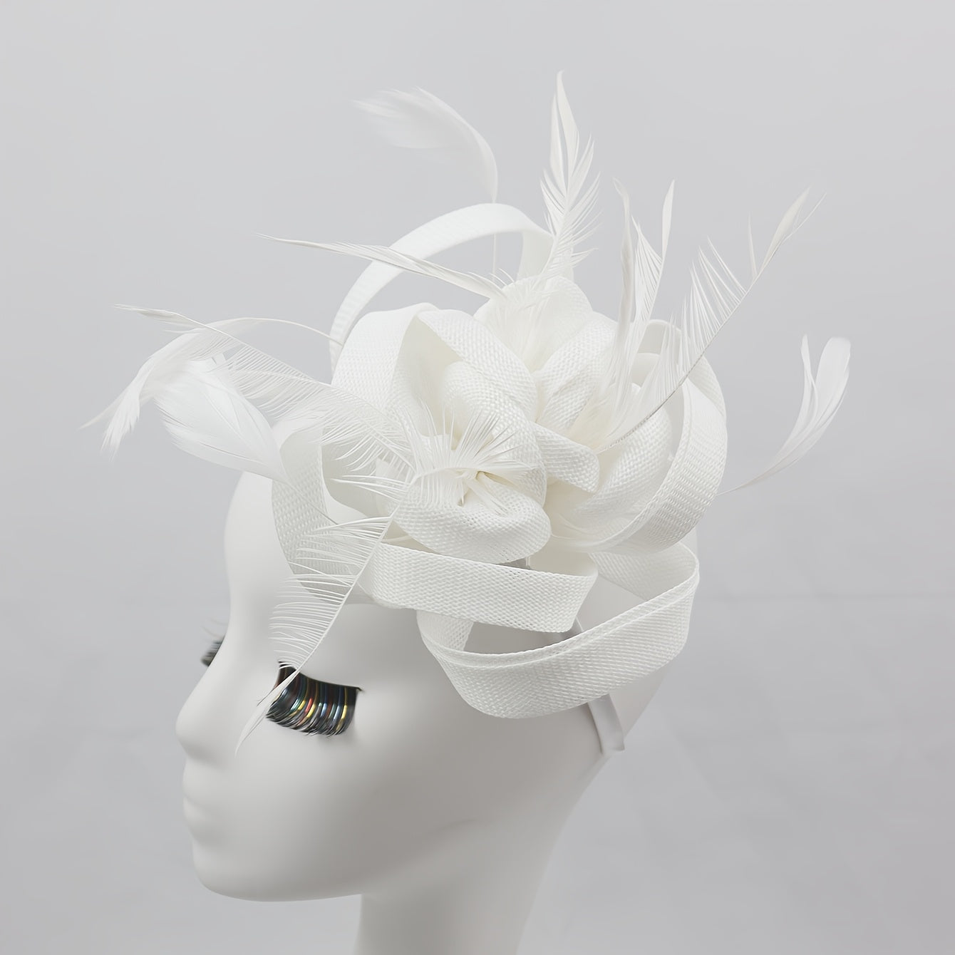 1920s Boho Tea Party Hat Feather & Ribbon Accents