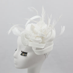 1920s Boho Tea Party Hat Feather & Ribbon Accents