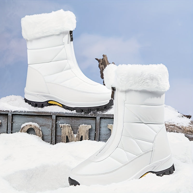 Women's Waterproof Snow Boots Non-slip Thickened Medium Top Shoes