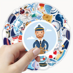 102pcs Cartoon Nautical Stickers for DIY Decorating