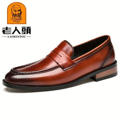 LAORENTOU Men's Leather Dress Shoes Lightweight Formal Shoes For Wedding