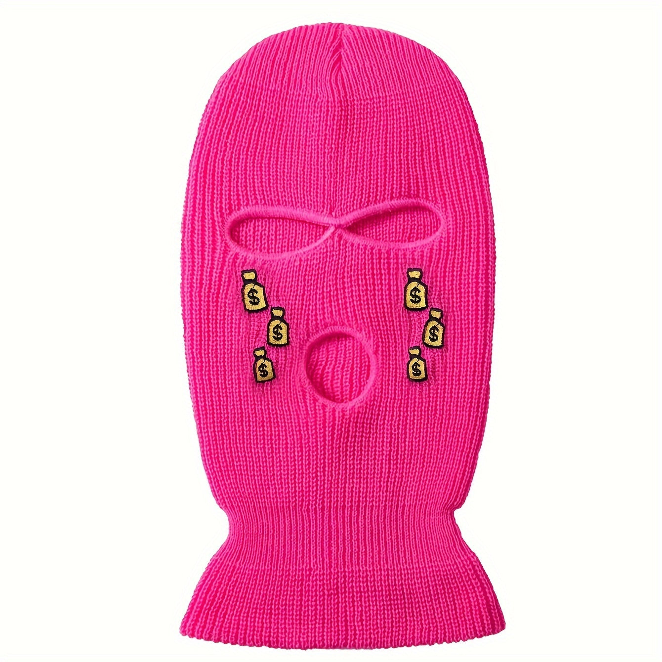 Breathable Embroidered Balaclava Hat Windproof Full Face Mask for Cycling Skiing