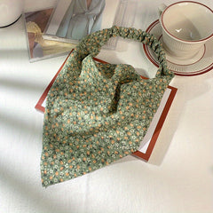 Floral Print Headband Triangle Scarf Elastic Turban Bandana Women Head Wrap