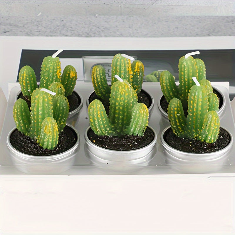 Novelty Cactus Tealight Candles for Home Decor