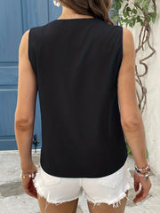 Sleeveless Tie Bow Neck Tank Top for Women
