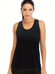 Mesh Contrast Plus Size Sports Tank Top