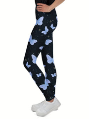 Butterfly Graphic Leggings Girls Comfy Leggings Spring Fall Winter Gift