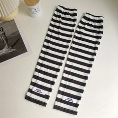 Striped Sleeve Sunscreen UV Protection Viscose Sleeves Spring Summer Autumn