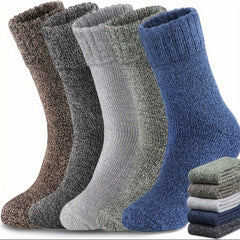 Men's Wool Cotton Thermal Socks Warm Crew Socks US Sizes 7-12