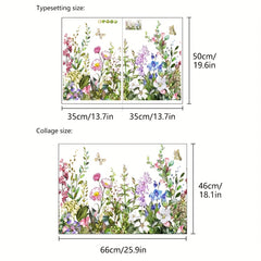 2pcs Pastoral Plant Wall Stickers Self-adhesive