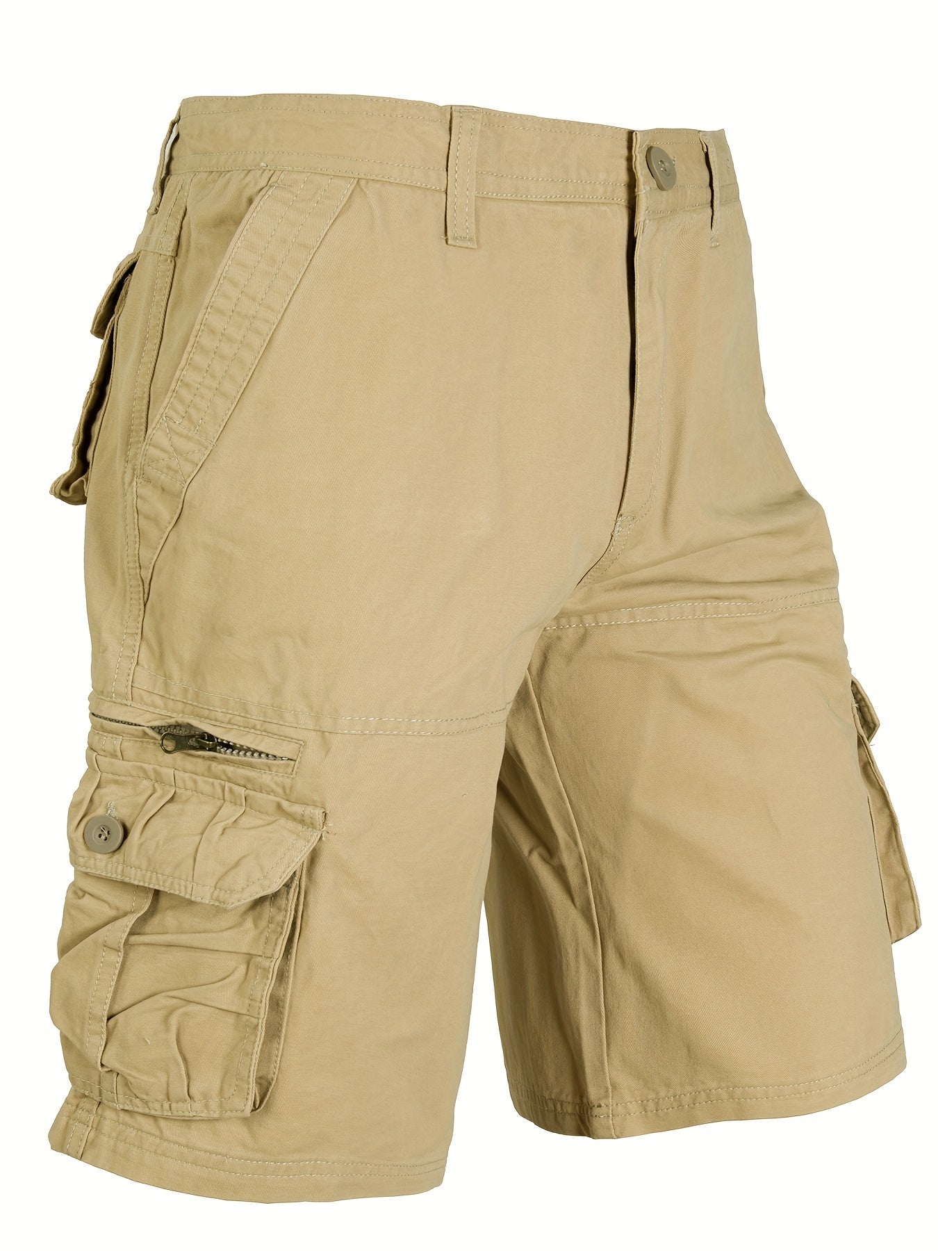 Men's Solid Retro Cargo Shorts