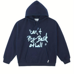 Letter Print Hoodie Men's Casual Graphic Pullover Sweatshirt