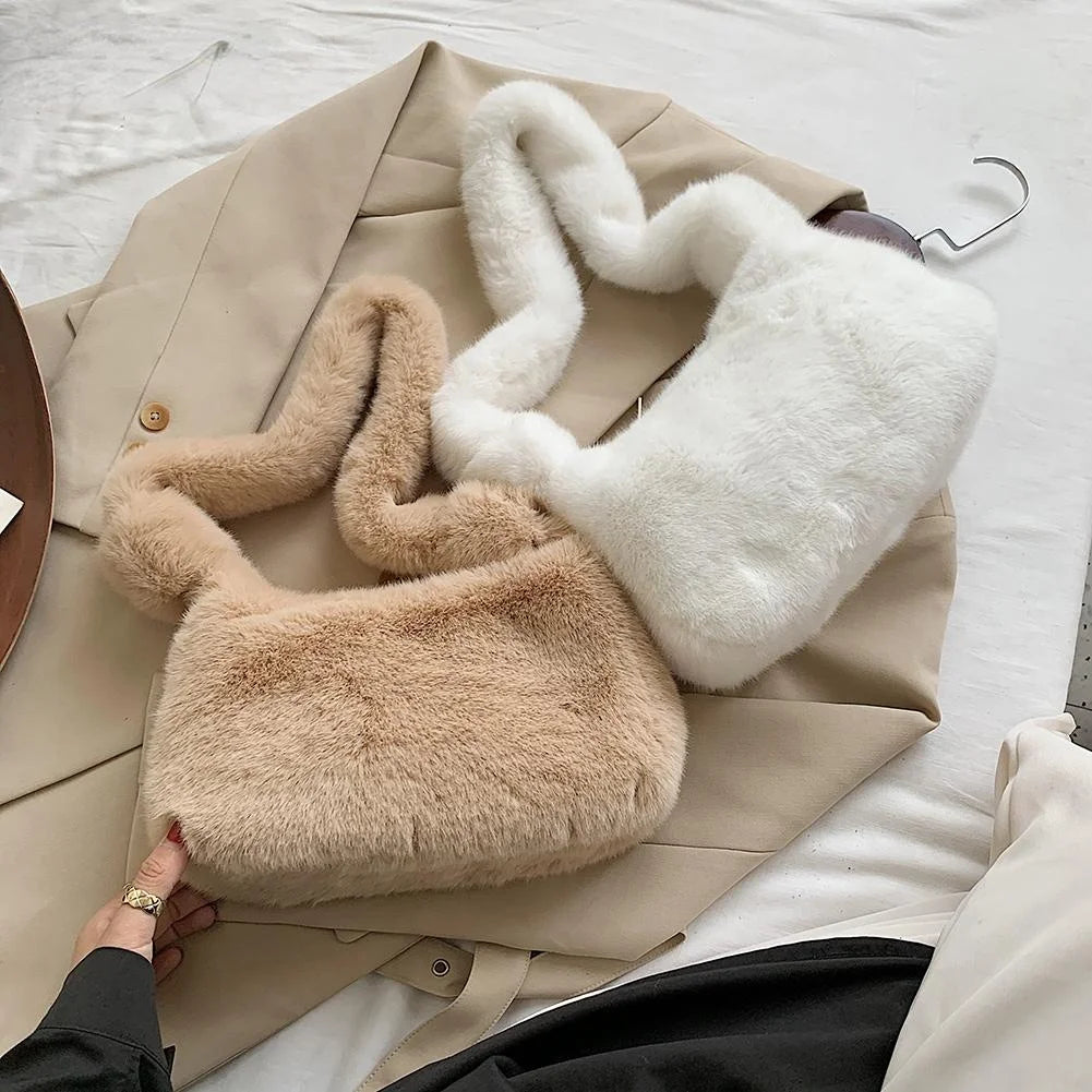 Women's Plush Underarm Bag Autumn Winter Handbag
