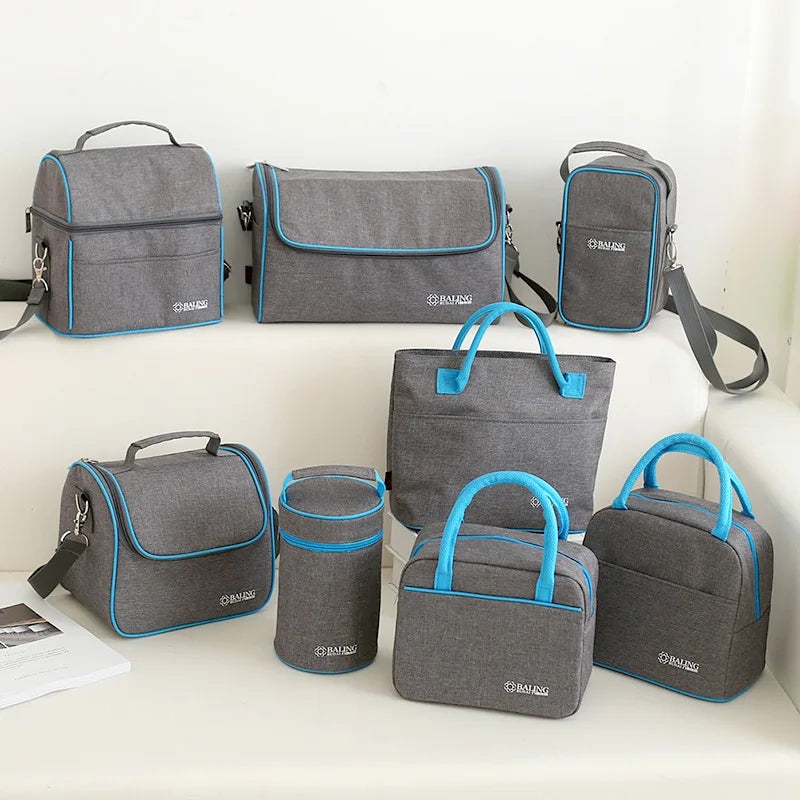 Canvas Insulated Lunch Bag Thermal Food Bag Picnic Cooler Thermo Lunch Box