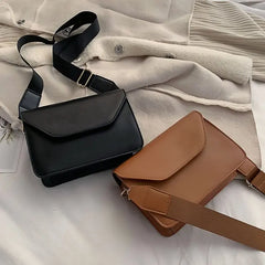 Women's Crossbody Bag PU Leather Small Square Clutch Shoulder Handbag