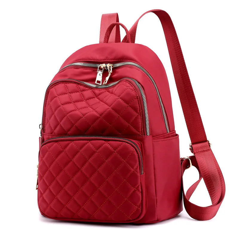 Nylon Waterproof Women Backpack for School Girls Small Back Pack Casual Bag