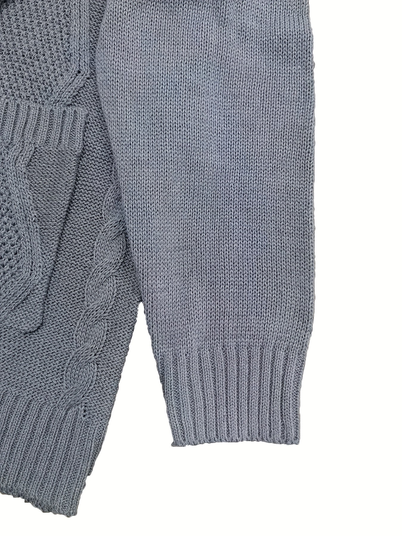  Cable Button Up Hooded Jumper