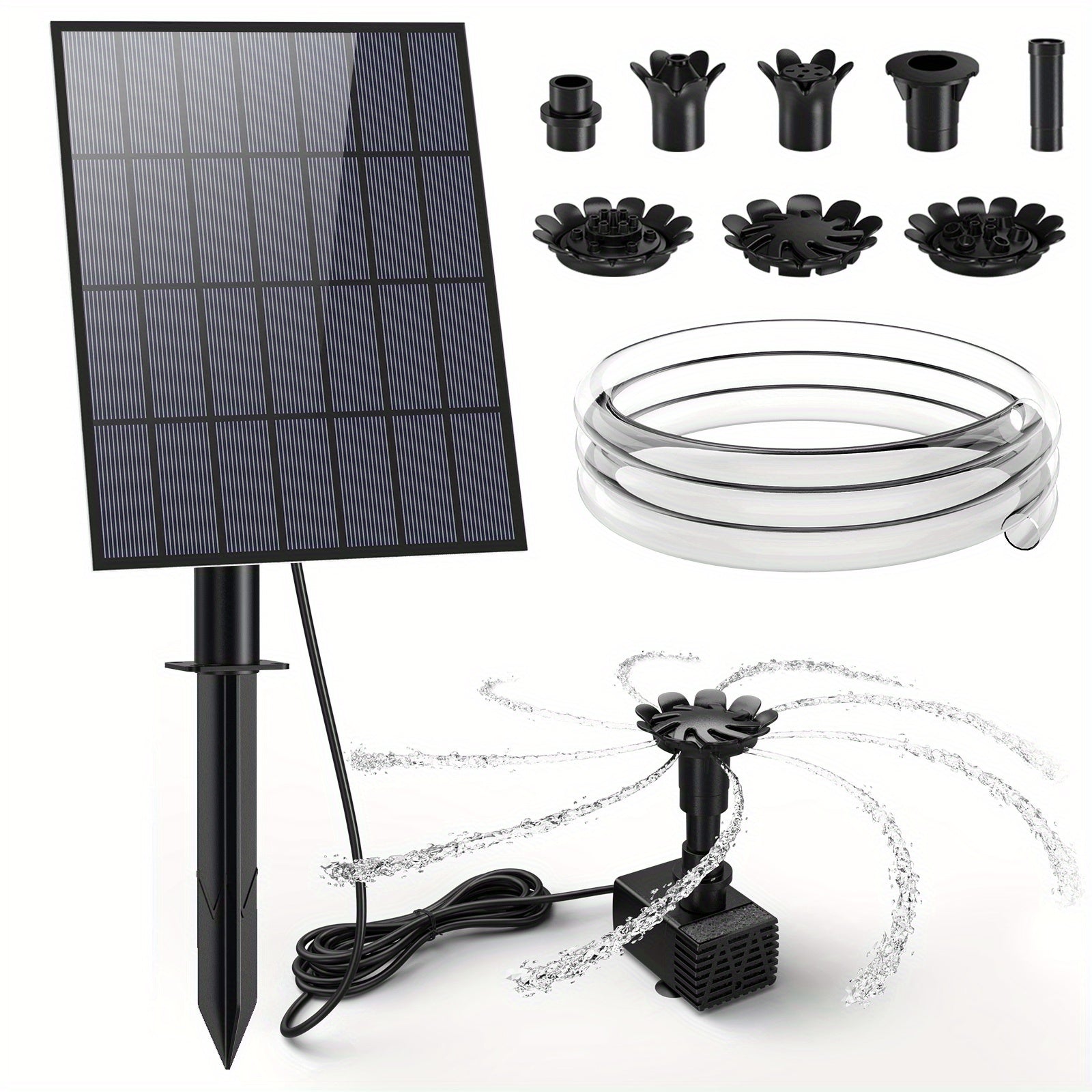 8W Solar Water Fountain Pump for Bird Baths Pools Ponds & Garden Decoration