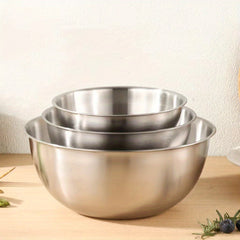 3pcs Stainless Steel Mixing Bowls Salad Mixing Bowl Set Kitchen Gadgets