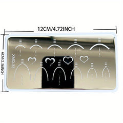 Heart Curve French Stamping Image Plate Manicure DIY Stamp Plate
