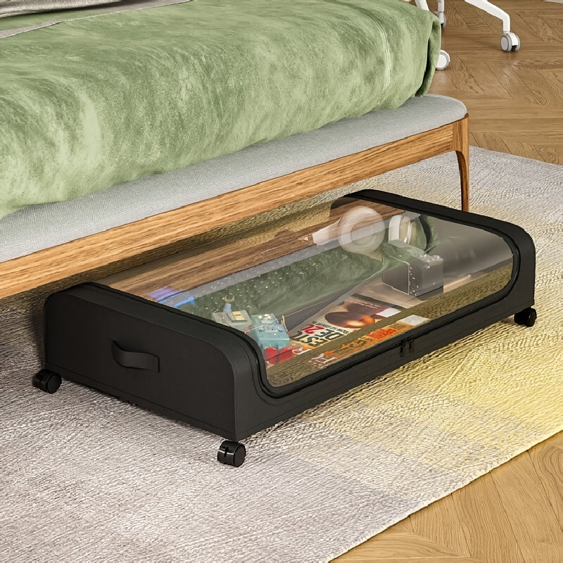 2pcs Underbed Storage Box Space Saving Organizer with Wheels