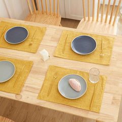 Linen Placemat Woven Table Mat Waterproof Anti-skid Heat Insulation Pad