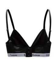 Letter Print Sports Bra Comfy Fitness Bra Women's Lingerie