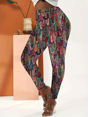  Paisley Print High Rise Boho Leggings