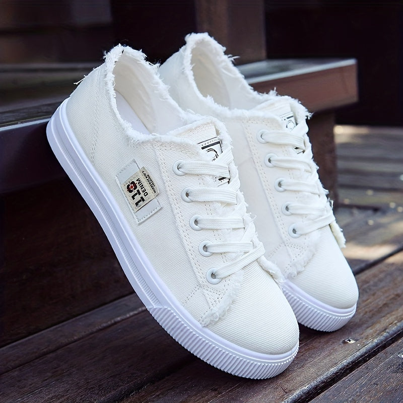 Women's Canvas Lace Up Shoes Lightweight Casual Walking Shoes