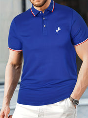 Unicorn Print Men's Casual Button Up Polo Shirt