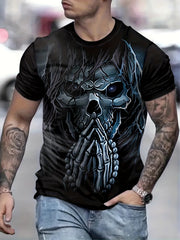 Men's Cartoon Skeleton Graphic T-shirt 3D Print Tee for Summer Outdoors