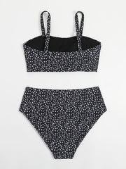 Polka Dot Bikini Set Women's Plus Size Boho High Stretch Bathing Suit