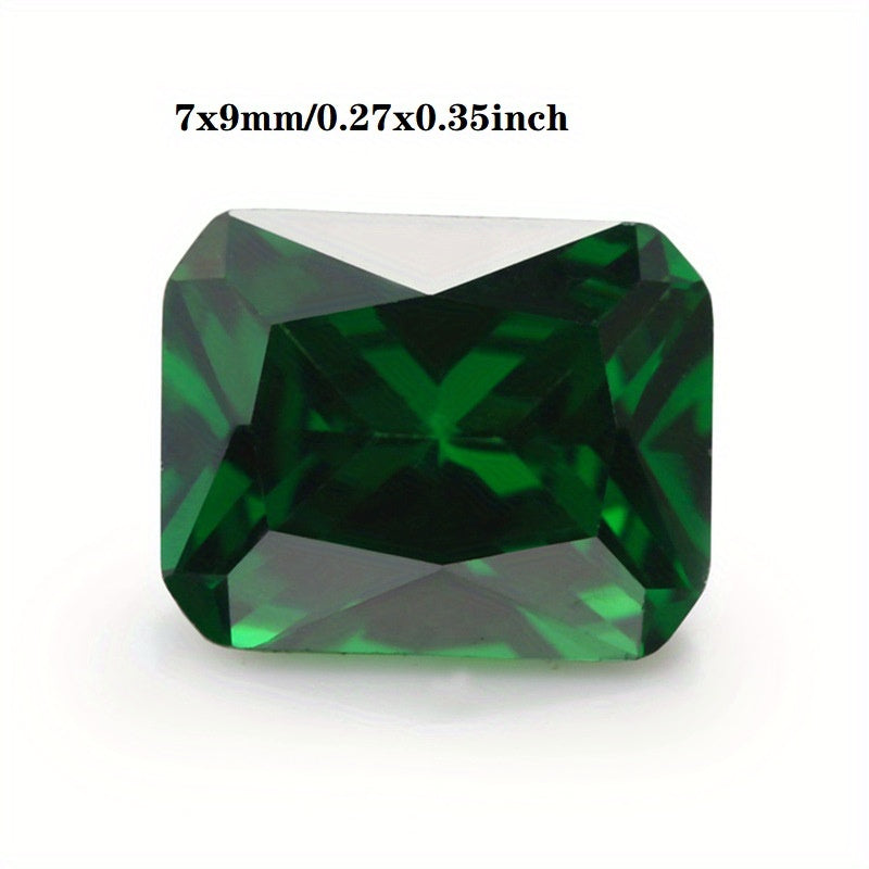 Rectangle Cut Green Zirconia CZ Loose Gemstone