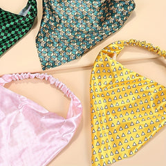 Geometric Anime Print Triangle Scarf Elastic Turban Bandana Head Wrap