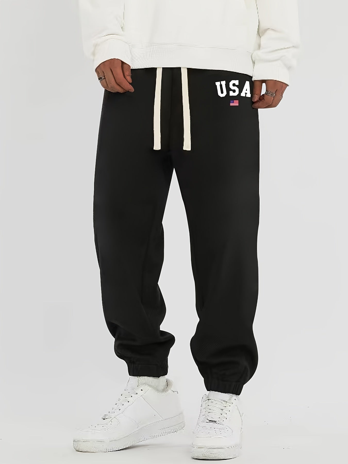 Alphabet Graphic Casual Pants Loose Fit Jogger For Couples