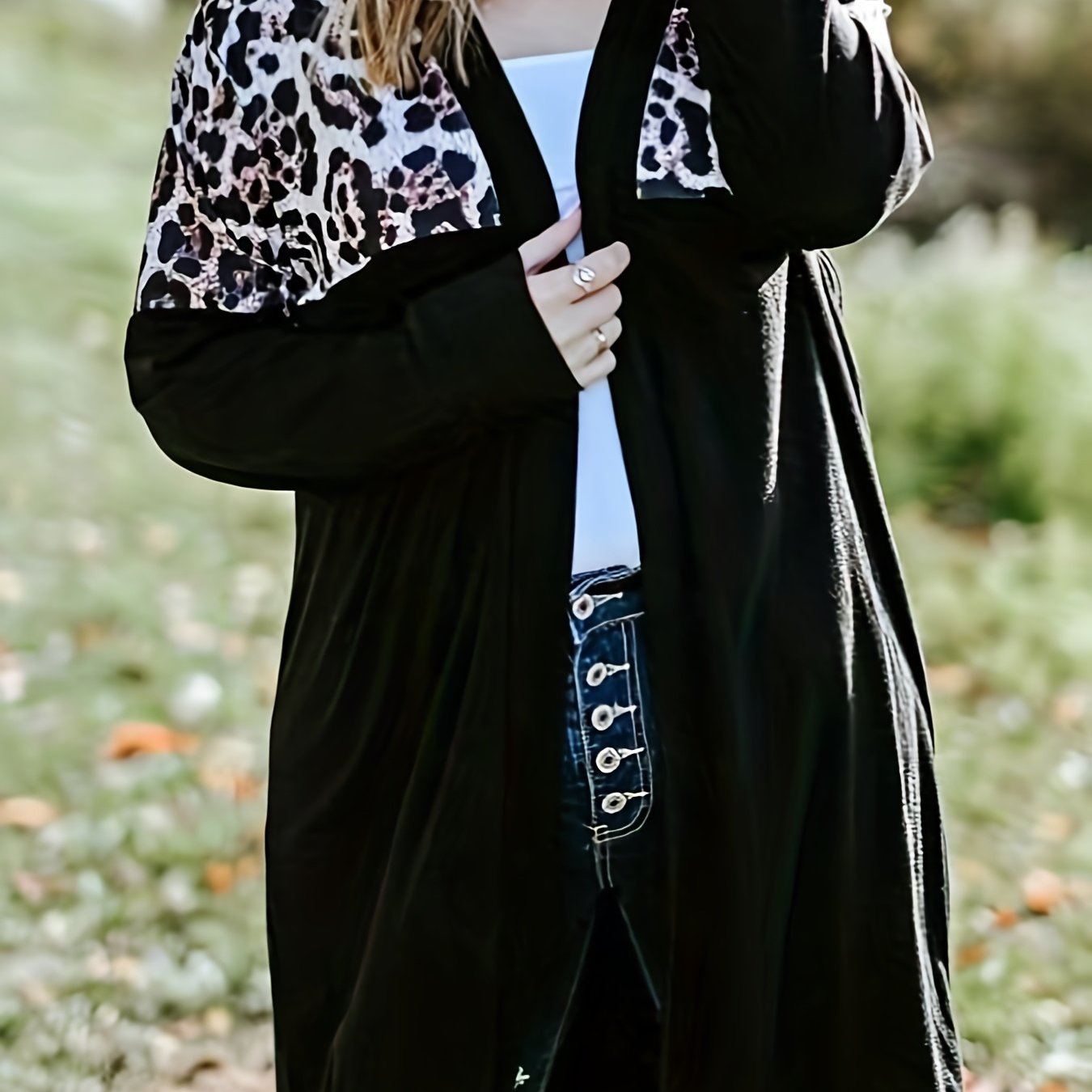  Leopard Print Long Cardigan