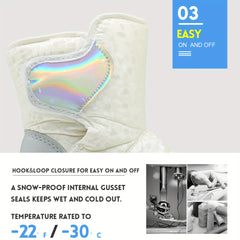 Girl's High Top Snow Boots Warm Fleece Cozy Non slip Ankle Boots