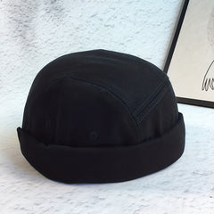 Men's Embroidery Letter Landlord Beanie Hat Japanese Hip Hop - Black