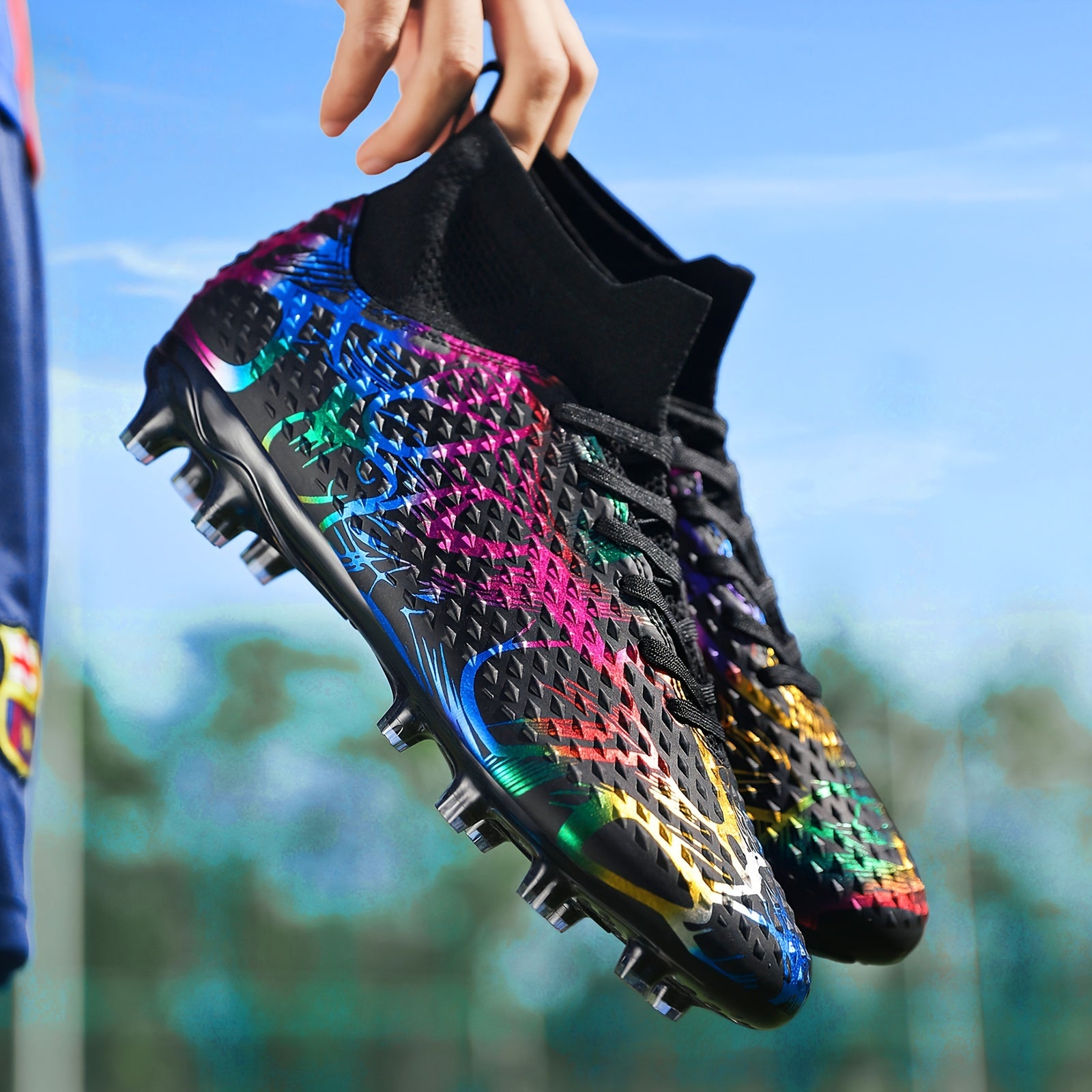Boys' High Top Non Slip Football Cleat With Spikes