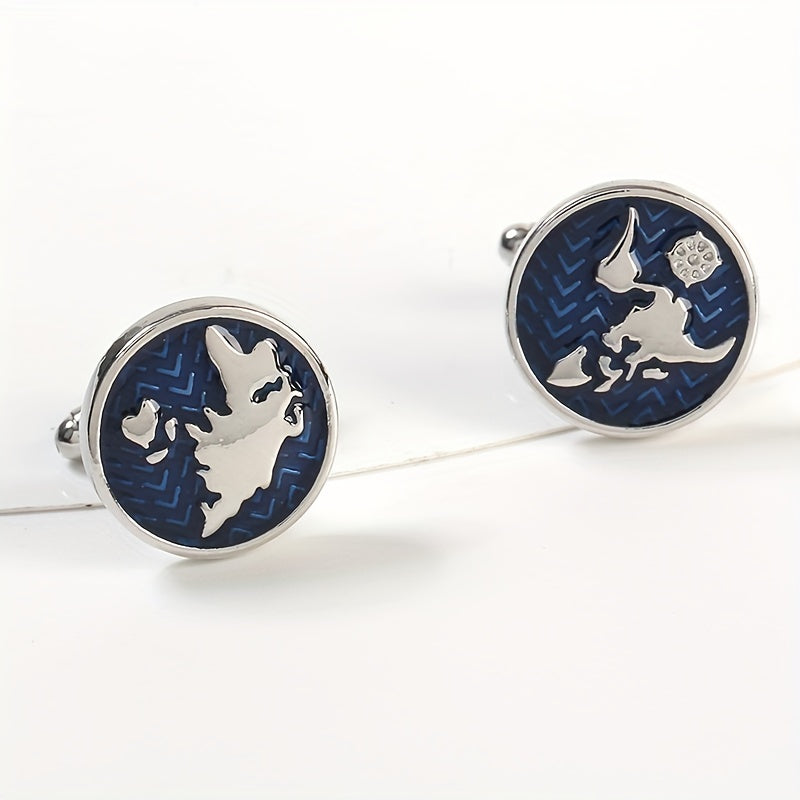 Map Cufflinks Mens Shirt Stud Cufflinks