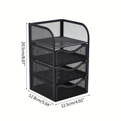 Mesh Desk Organizer Drawer File Letter Tray Office Storage Vanity File