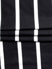  Stripe Print Short Sleeve Maxi Dress