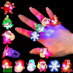 Christmas Light Rings Party Favors Christmas LED Glow Up Rings Party Supplies