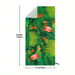 Quick Drying Flower Print Beach Towel Lightweight Sand Camping Vacation