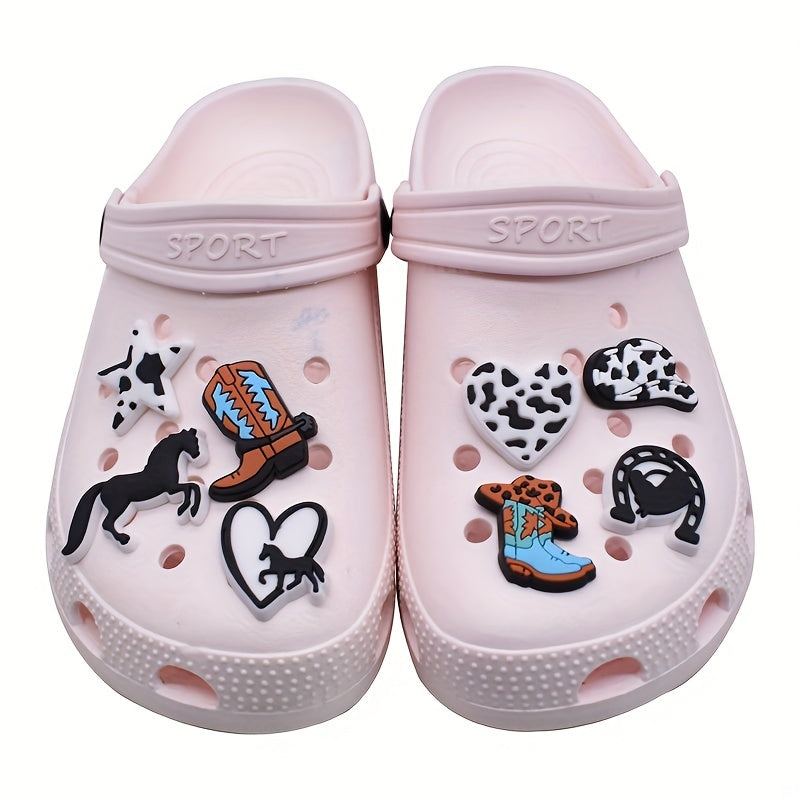 23pcs Cowboy Theme Charms For Clogs Bubble Slides Sandals