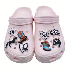 23pcs Cowboy Theme Charms For Clogs Bubble Slides Sandals
