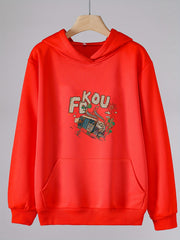 Girls Bus Pattern Hooded Sweatshirt Pullover for Girls